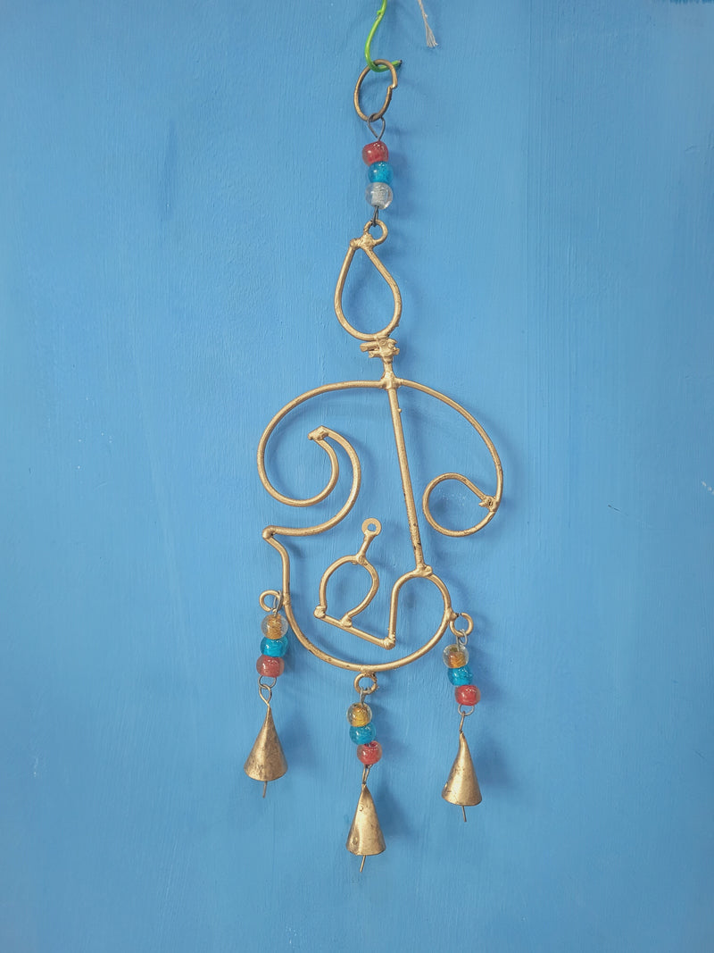 Tamil Ohm Om Hanging with Vel for Lord Muruga Vastu decor wind chimes entrance decor Smris handcrafted love from India exclusive design 9.5 inches Height