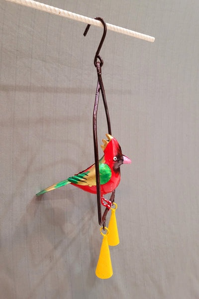 Bird chime with bells hanging entrance foyer decor