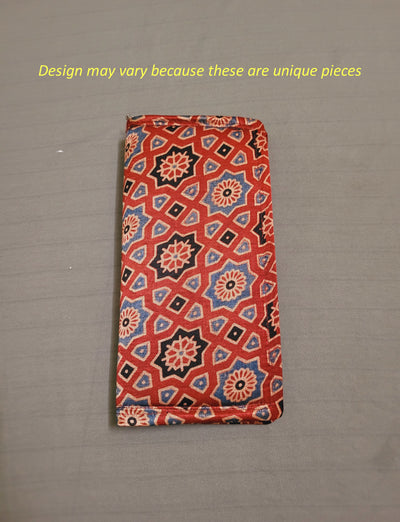 Dhupion Silk Purse Ajrakh Hand block print clutch 