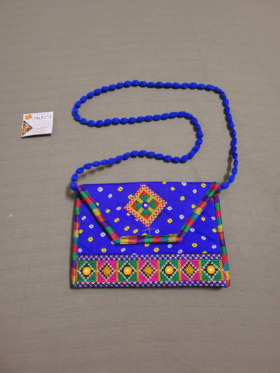 Embroidery sling bag bandhani purse Kutch Ethnic Traditional