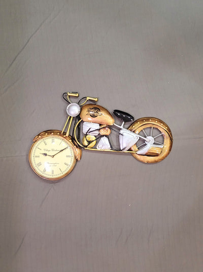 Golden Bike wall clock 8 inch dial decor