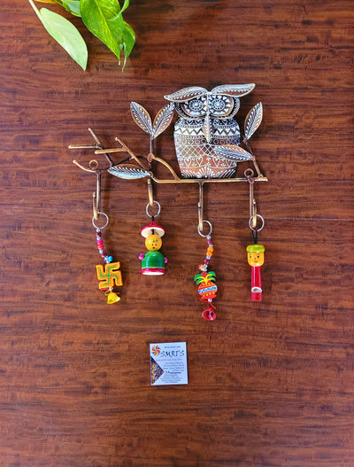 Owl Key holder Hooks wall hanging decor