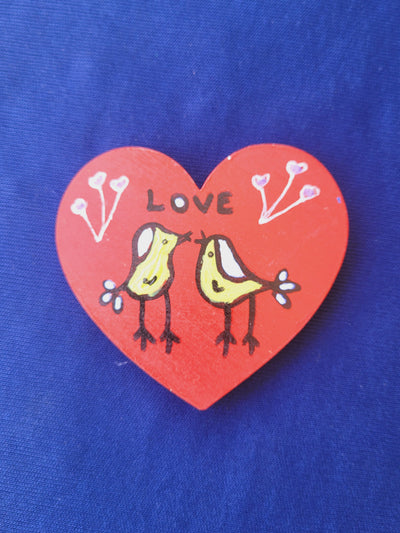 "Love" Yellow Birds Valentine Fridge Magnet Gift of Love
