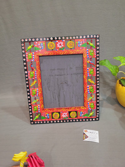 Handcrafted with wooden charms picture photo Wooden Frame