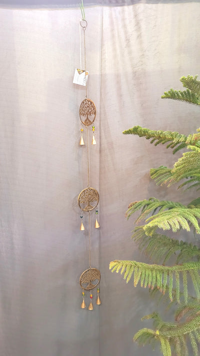 Tree of life wind chime bells glass beads
