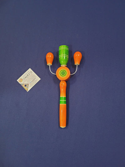 Wooden Baby rattle Tic Tic Special organic coloured