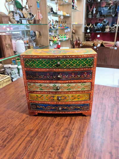 Wooden Handpainted Jewel Box alamari Drawers indian handicrafts