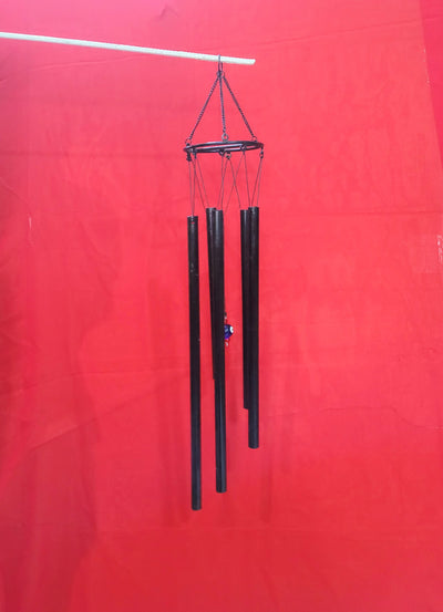 Wind chimes Black 5 Pipe Bells Healing music wind chime  metal iron (28H * 5L * 5W)inches balcony decor entrance decor foyer decor garden decor Indian Handicraft