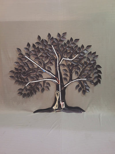 Golden leaves Tree with LED ( 33H * 38L * 1.5W ) inches metal wall decor living room decor office room decor gifting and home decorations