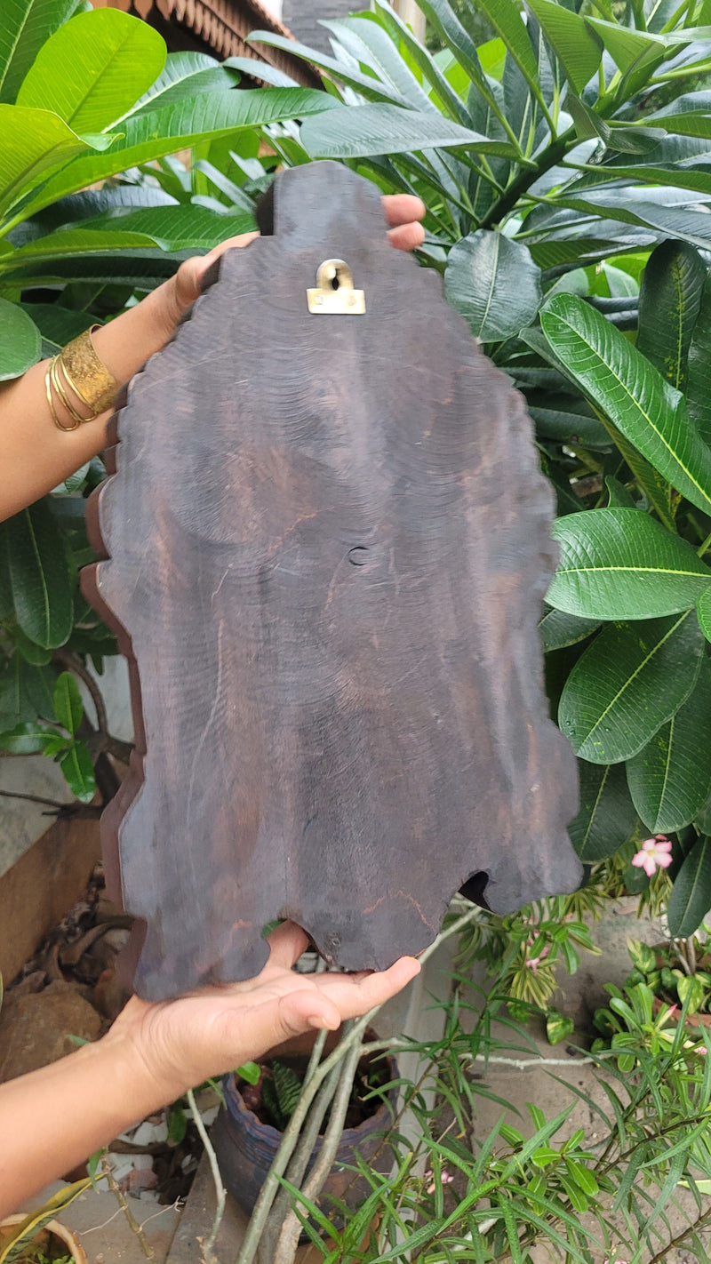 Lord Murugar Wooden Kavadi Wall Panel Mahogany Wooden Carving Pooja Room Decor Entrance Door Decor Indian Traditional Handicrafts Tamil God Vel Murugan (18H x 11.5L x 2W Inches)