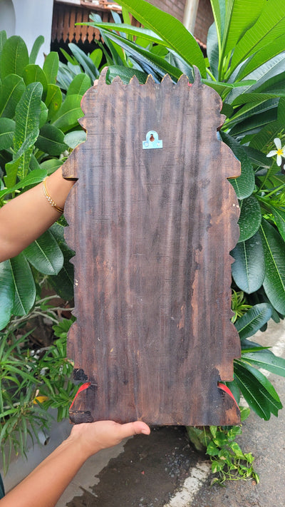 Vetrivel Murugar Kavadi With Gopuram Wood Carving Wall Panel With Peacock Yali Mahogany Wood Wall Hanging Traditional Chettinad Indian Handicrafts (24H x 12L x 2W Inches) Pooja Decor