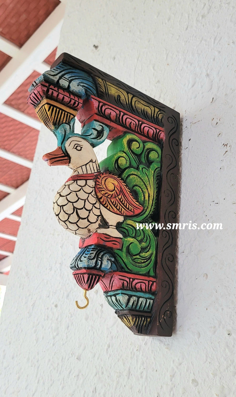 Annam Wood Carving Wall bracket / Corbel traditional Chettinad Handicrafts White