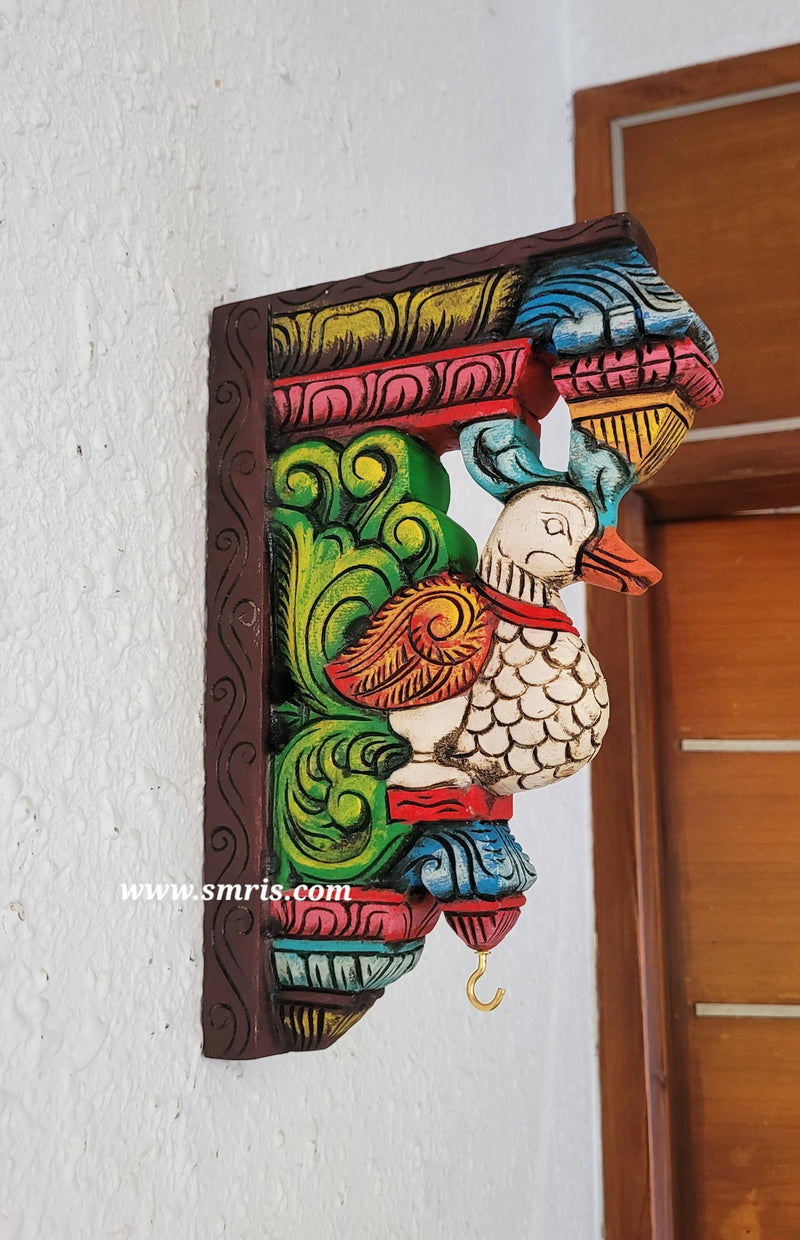 Annam Wood Carving Wall bracket / Corbel traditional Chettinad Handicrafts White