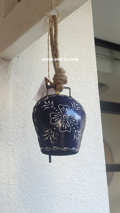 Cow Bell Big Blue Hanging Bell Cow Bell Return Gifts Balcony Decor Home Decor (10 H x 4 L x 2 W) Inches