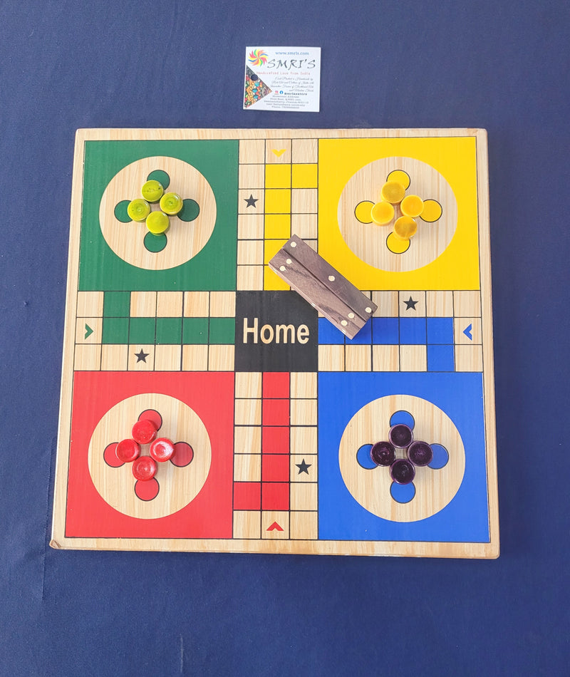 Board game 2 in 1 Ludo front side Snake and ladder back side Board Game (11.5H * 11.5L * 0.5W)inches eco friendly