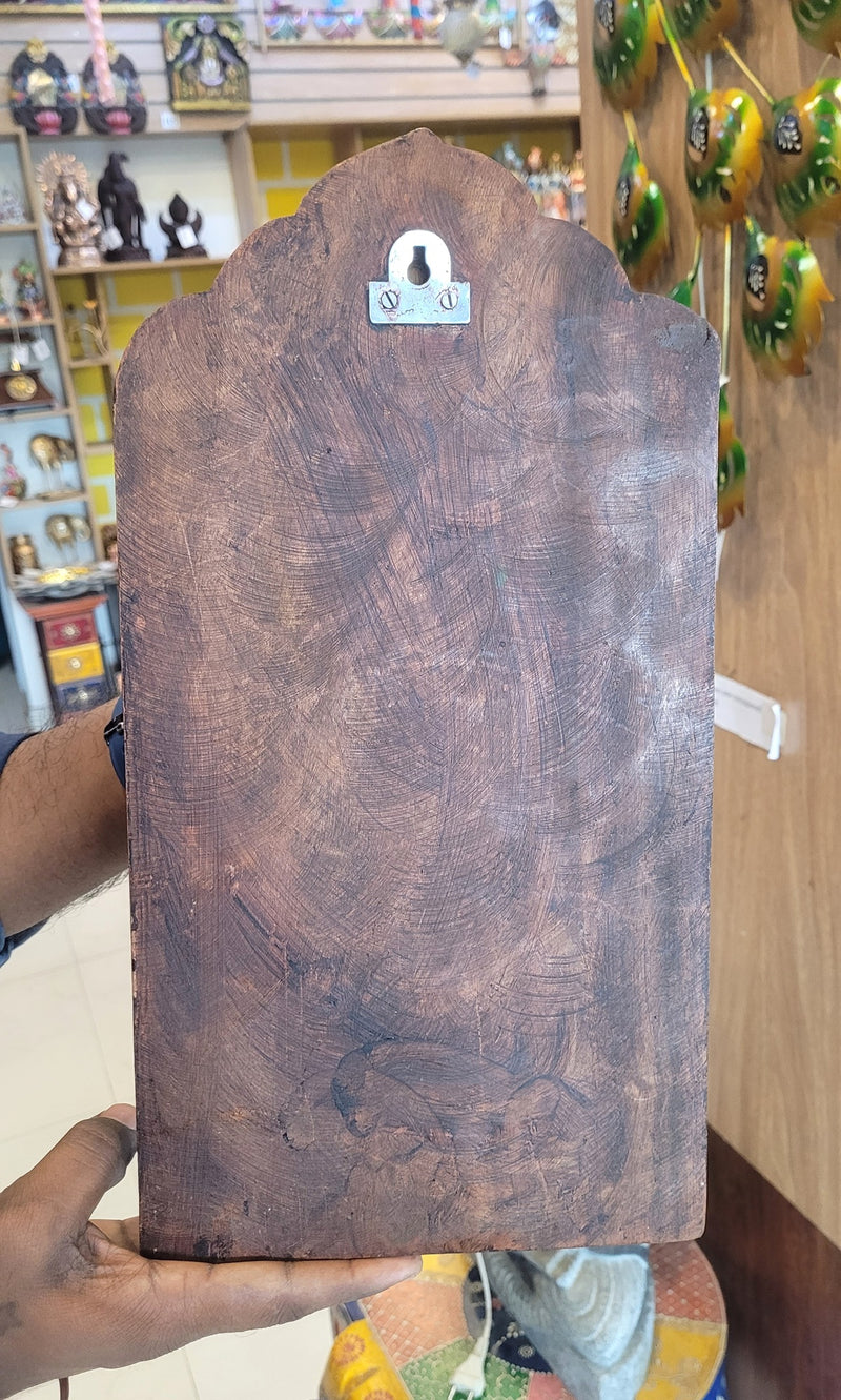Dancing Ganesha Rosewood Natural Colour Mahogany Wood Carving Wall Panel / Wall Hanging Puja Room Traditional Chettinad Indian Handicrafts Puja Room Decor House Warming Gifts (15H x 8L x 2W Inches)