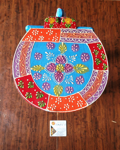 Wooden Elephant Stool Sky Blue Colour Design 1 (8H x 10.5L x 8W Inches) Indian Handicrafts Home Decor Pooja Decor Foyer Decor