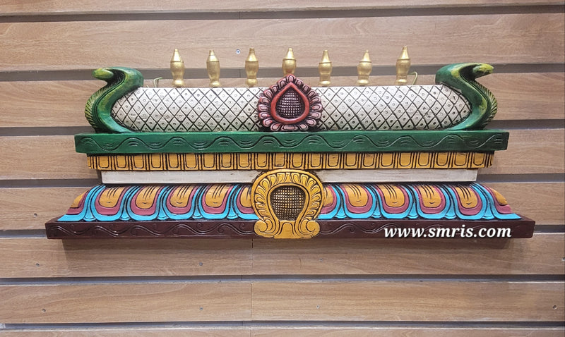 Gopuram Wood Carving Wall Hanging Customized Size and Color Mahogany Wood Pooja Room Entrance Door Traditional Chettinad Indian Handicrafts