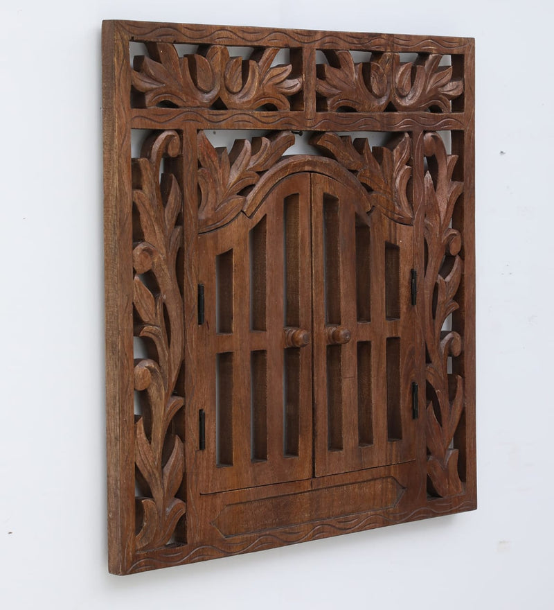 Jarokha Mango wood carving 2 feet x 2 feet traditional Rajasthani Brings a royal Rajasthani touch to interiors — perfect for entryways, living rooms, or pooja areas.