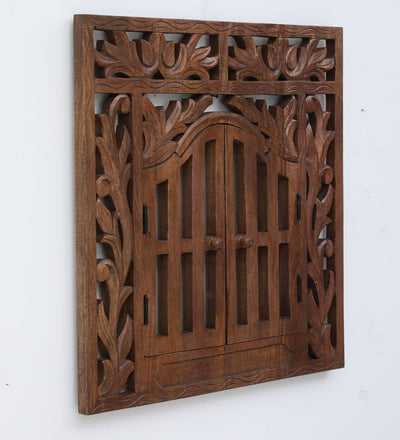 Jarokha Mango wood carving 2 feet x 2 feet traditional Rajasthani Brings a royal Rajasthani touch to interiors — perfect for entryways, living rooms, or pooja areas.