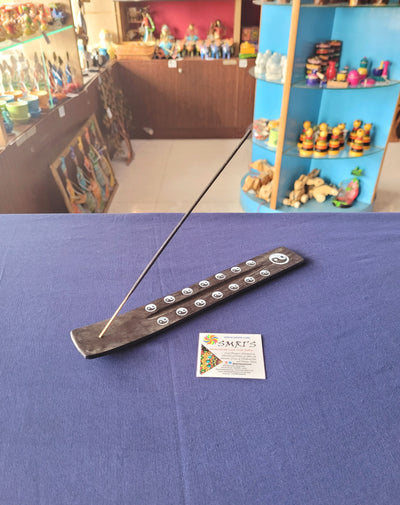 Black incense holder return gifts Agarbatti stand wooden Hand Painted(10 H * 1.5 L * 0.5 W) Inches