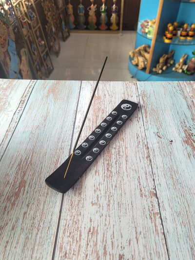 Black incense holder return gifts Agarbatti stand wooden Hand Painted(10 H * 1.5 L * 0.5 W) Inches