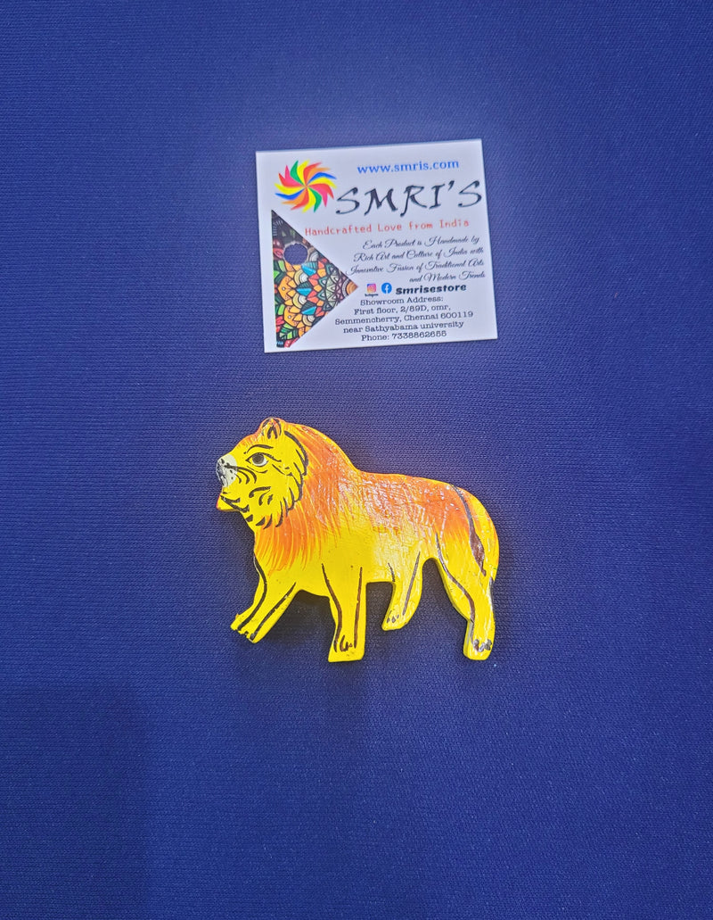 Lion Fridge Magnet ( 2 H * 2 L * 0.3 W ) Inches Mdf/wood