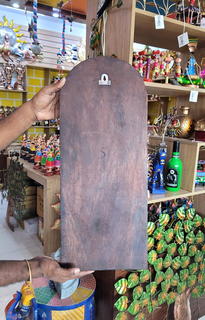 Madurai Meenakshi Amman wood carving Panel beautiful Indian Handicrafts ( 24 H * 10 L * 2 W ) Inches