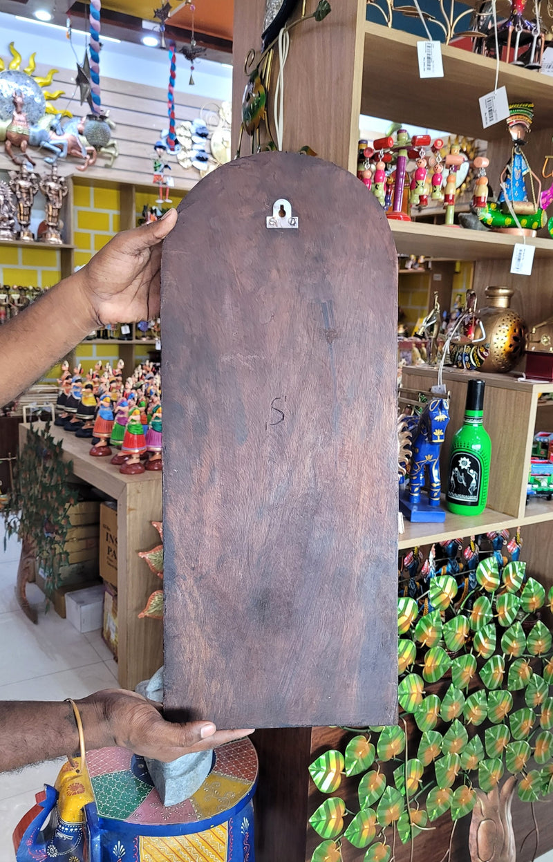 Madurai Meenakshi Amman wood carving Panel beautiful Indian Handicrafts ( 24 H * 10 L * 2 W ) Inches