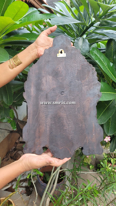 Goddess Lakshmi Wooden Kavadi Wall Panel Mahogany Wooden Carving Wall Frame Hanging Decor Traditional Chettinad Indian Handicrafts (18H x 11.5L x 2W Inches)
