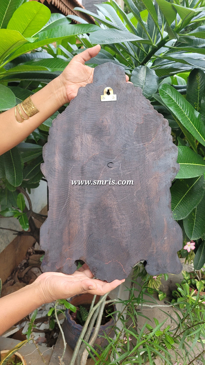 Goddess Lakshmi Wooden Kavadi Wall Panel Mahogany Wooden Carving Wall Frame Hanging Decor Traditional Chettinad Indian Handicrafts (18H x 11.5L x 2W Inches)
