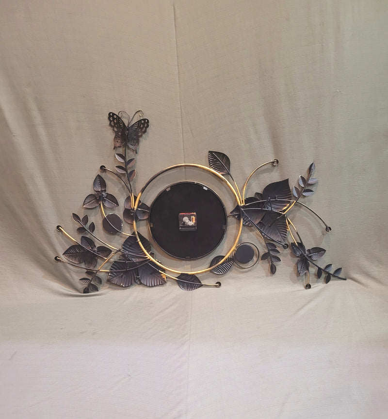 Multicolor Flower and butterfly clock ( 24H * 35L * 2W )  inches for living room big clock decor bed room decor and office reception business decor