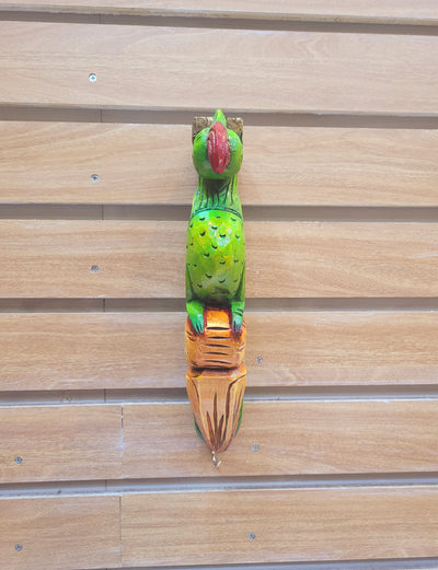 Traditional Handcarved Wooden Parrot Red/Green/orange Wall Bracket / CORBEL  Wall Hanging Decor ( 13 H * 6 L * 2 W )  inches