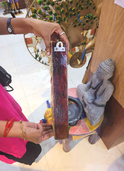 Traditional Handcarved Wooden Peacock Wall Bracket / CORBEL  multicolor Red Wall Hanging Decor ( 13 H * 6 L * 2.5 W ) inches