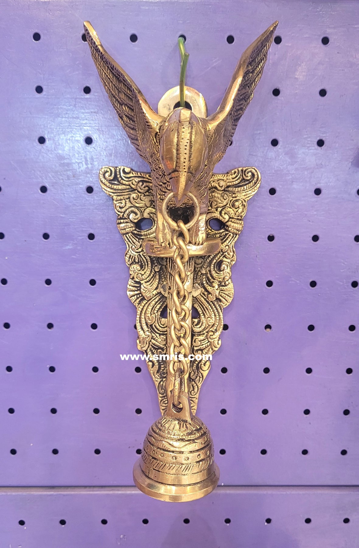 Pure Brass Parrot with big bell hanging unique head bend parrot puja r ...