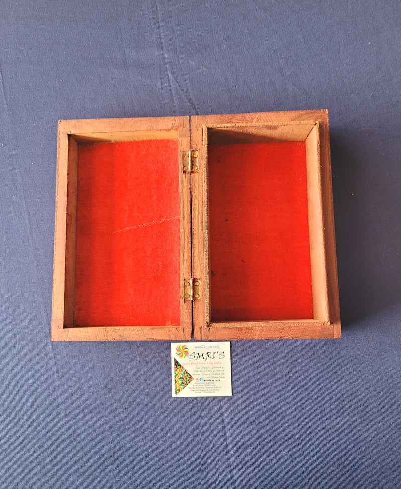 Rose wood carving Jewellery Box pooja decor return gifts home decor festival gifting indian handicrafts(2.5 H * 8 L * 5 W) Inches