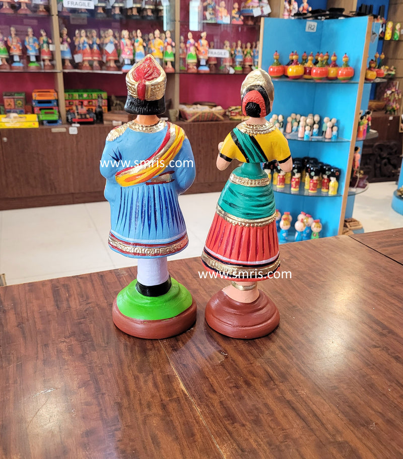 Raja Rani Pair Tanjore Dancing Dolls Thalayatti Thalayattu Bommai ...