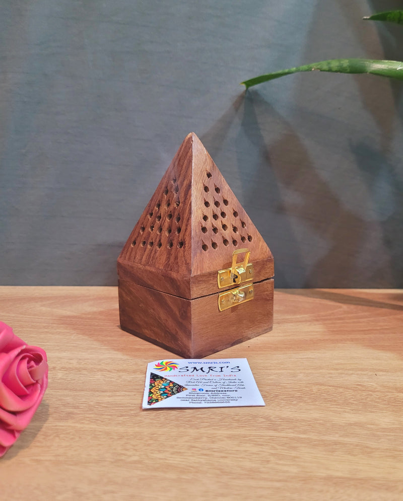 Wooden Doop cone cup Rose wood Pooja decor Return gifts for House warming and festival gifting Indian Handicrafts (5.5 H * 3 L * 3 W) Inches