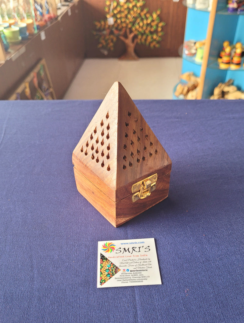 Wooden Doop cone cup Rose wood Pooja decor Return gifts for House warming and festival gifting Indian Handicrafts (5.5 H * 3 L * 3 W) Inches
