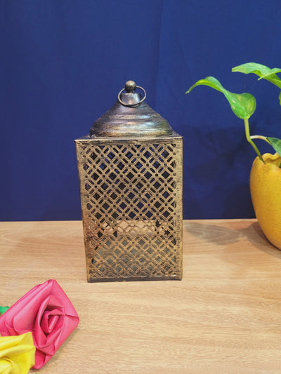 Antique akshaya Lamp holder lantern hanging ( 8 H * 4 L * 4 W ) Inch