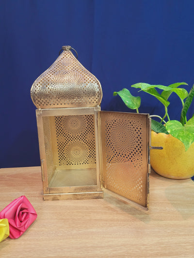 Antique Moroccan Style Lamp lantern holder hanging ( 12 H * 4.8 L * 4.8 W ) Inch