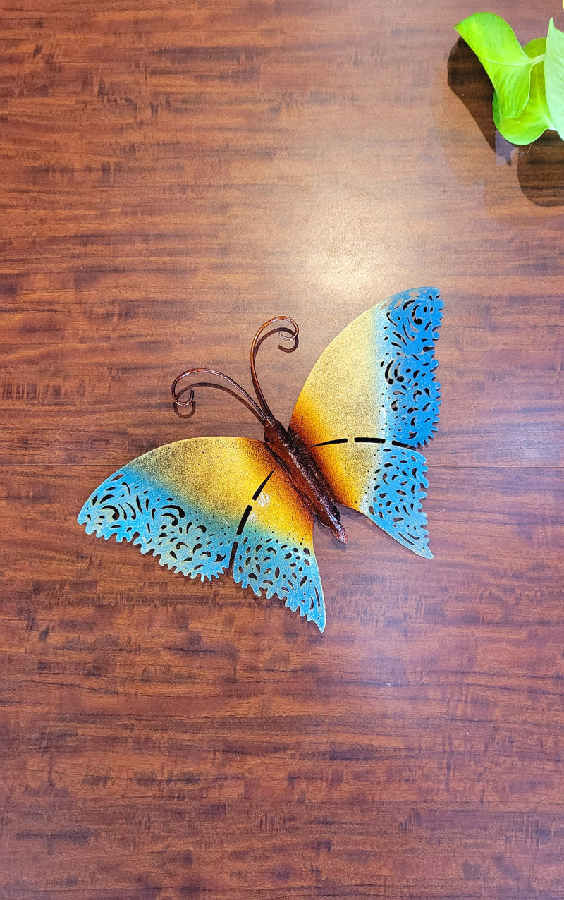Butterfly wall hanging Blue 7 * 11 Inch Iron wall decor Iron