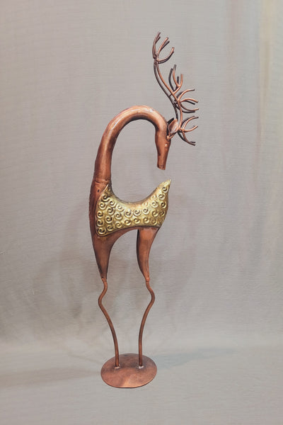 Deer Extra Large with Head Tilted Iron Show Piece ( 31.5 H * 10 L * 6 W ) Inches
