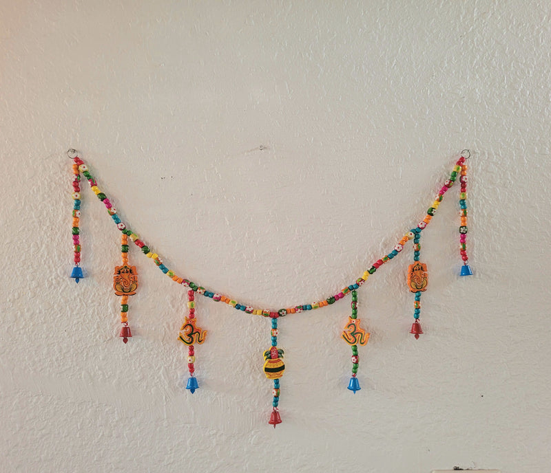 Door Hanging thoran Wooden Beads Thoranam Ganesha Ohm Kalasham
