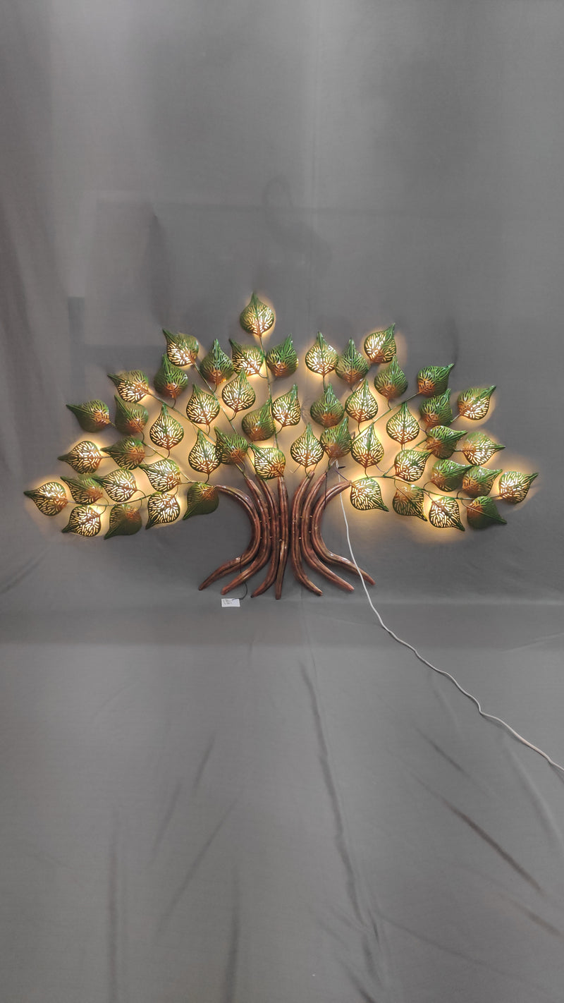 Foldable Tree 5 ft * 3 feet Led Tree with Green and Copper shade metal wall decor living room decor