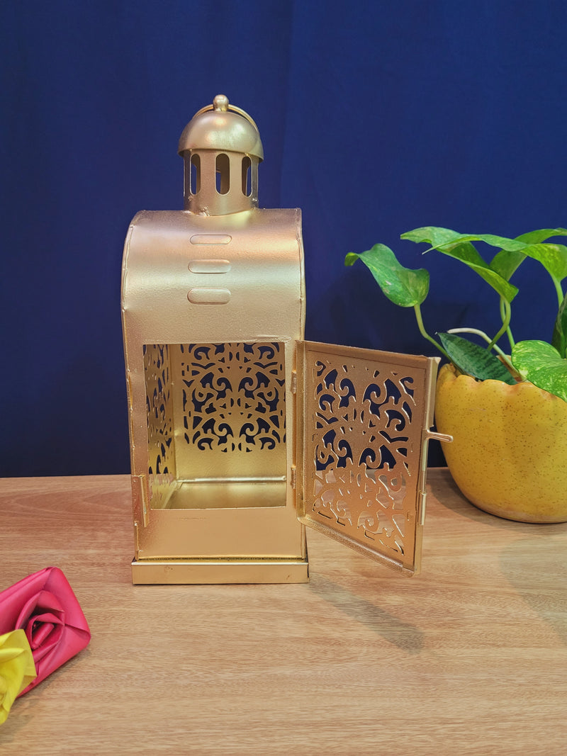 Gold Taj Lantern Candle holder Hanging ( 12 H * 4.2 L * 6 W ) Inch