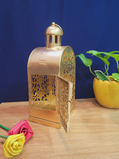 Gold Taj Lantern Candle holder Hanging ( 12 H * 4.2 L * 6 W ) Inch