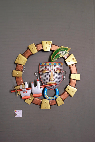 Krishna with Flute round LED Wall Decor