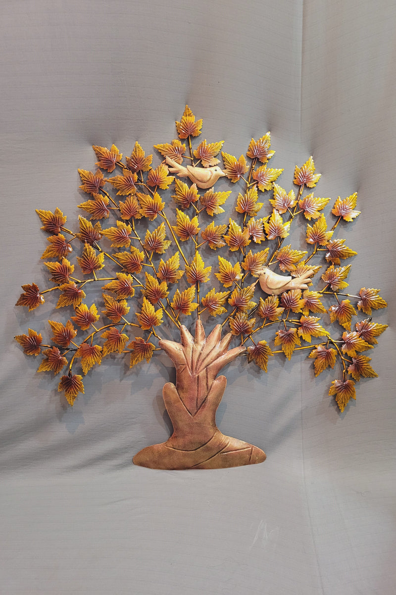 Maple Tree Golden Wall Decor(36 H * 36 L * 1 W )inches for Home and Office