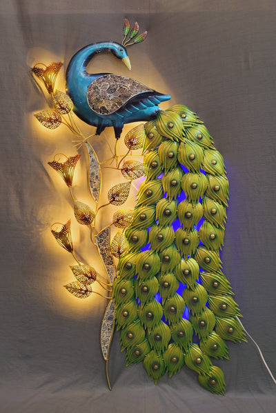 Peacock Vertical 4 Ft with Led Wall Decor